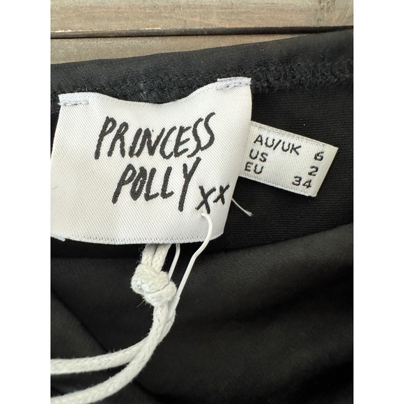 NWT Princess Polly Star Power Mini‎ Dress Black Long Sleeve Square Neck Size 2 - Picture 3 of 10